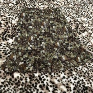 Green and brown y2k Midi Skirt